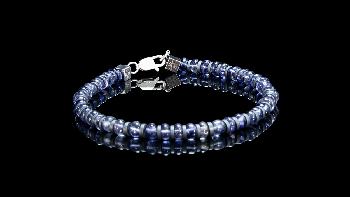 Pulsera de Iolita y Hematita Mate — Tricroico