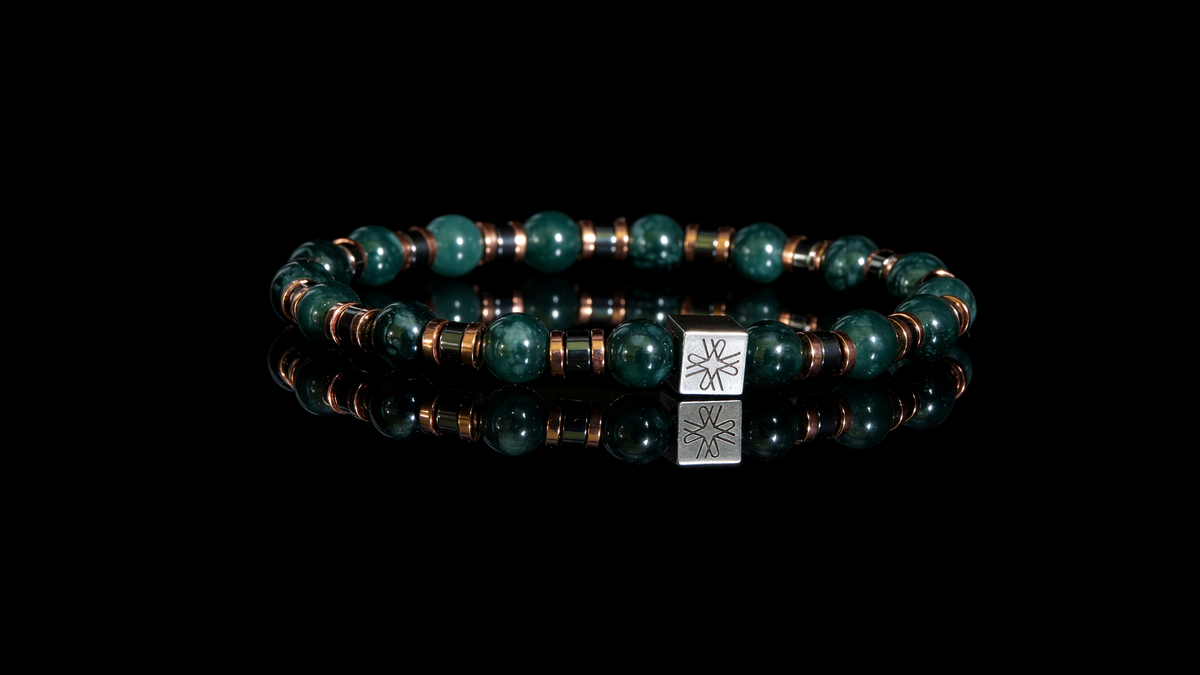Pulsera de Jadeíta y Ágata Negra — Subducción