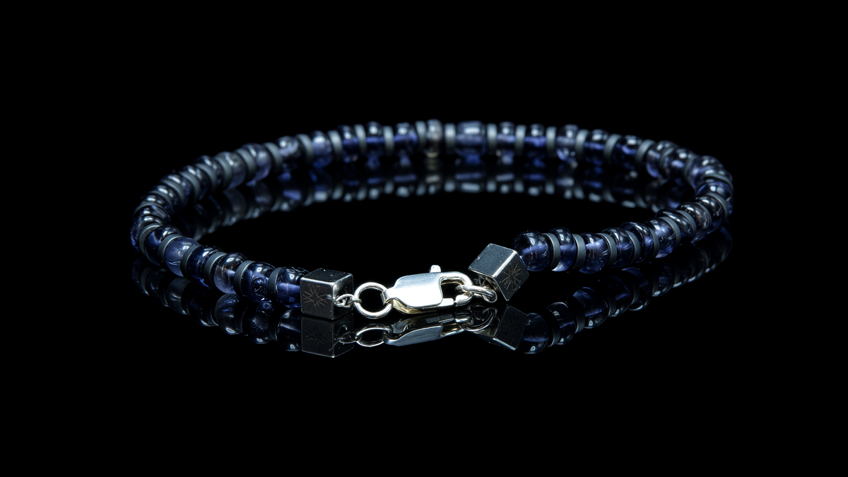 Pulsera de Iolita y Hematita Mate — Tricroico