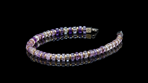 Pulsera Amatista y Hematita Dorada - Cardinal